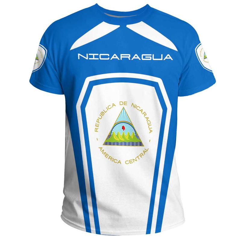 New 3D Print Nicaragua Flag T Shirt For Men Women Fashion Casual Summer Sports T-shirt Unisex Short Sleeves Oversized Tee Shirts
