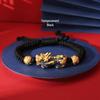 Dragon Knot Sterling Silver Color-Changing Pixiu Bracelet - Men's Woven Rope Pikachu Gift for Boyfriend