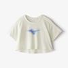Training Wear Dry Aeroflow Jacquard Cropped Highly Soft Sand Size M T-Shirt, Breathable, Sweat-Wicking, Quick-Drying, 32MAD313, Women's,