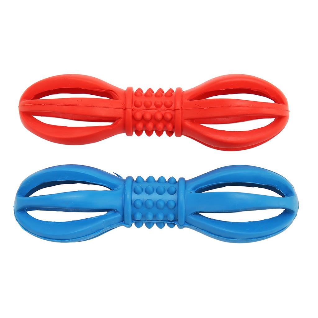 Dumbbell Dog Chew Toy Relieve Boredom Lightweight Soft Rubber Hollow Dumbbell Dog Teeth Cleaning Toy for Pet Supplies