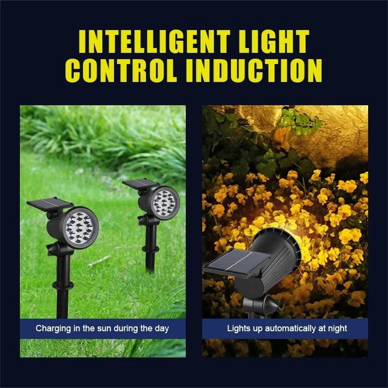 9 LEDs Solar Spotlights,Outdoor IP65 Waterproof,Spot Lights,Brightness Adjustable for Garden Backyard Driveway Patio Law Decor