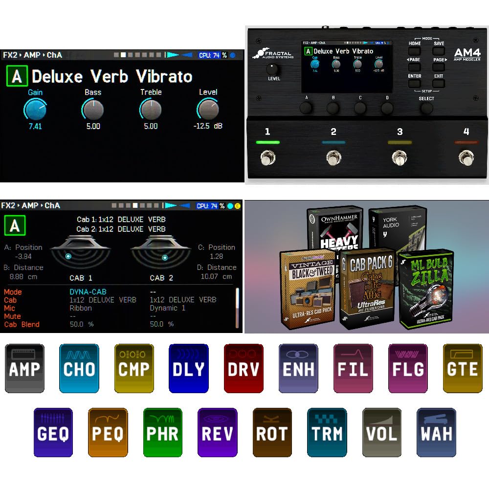 Fractal Audio Systems AM4 AMP MODELER Modelovací zosilňovač Pedál Multiefekt