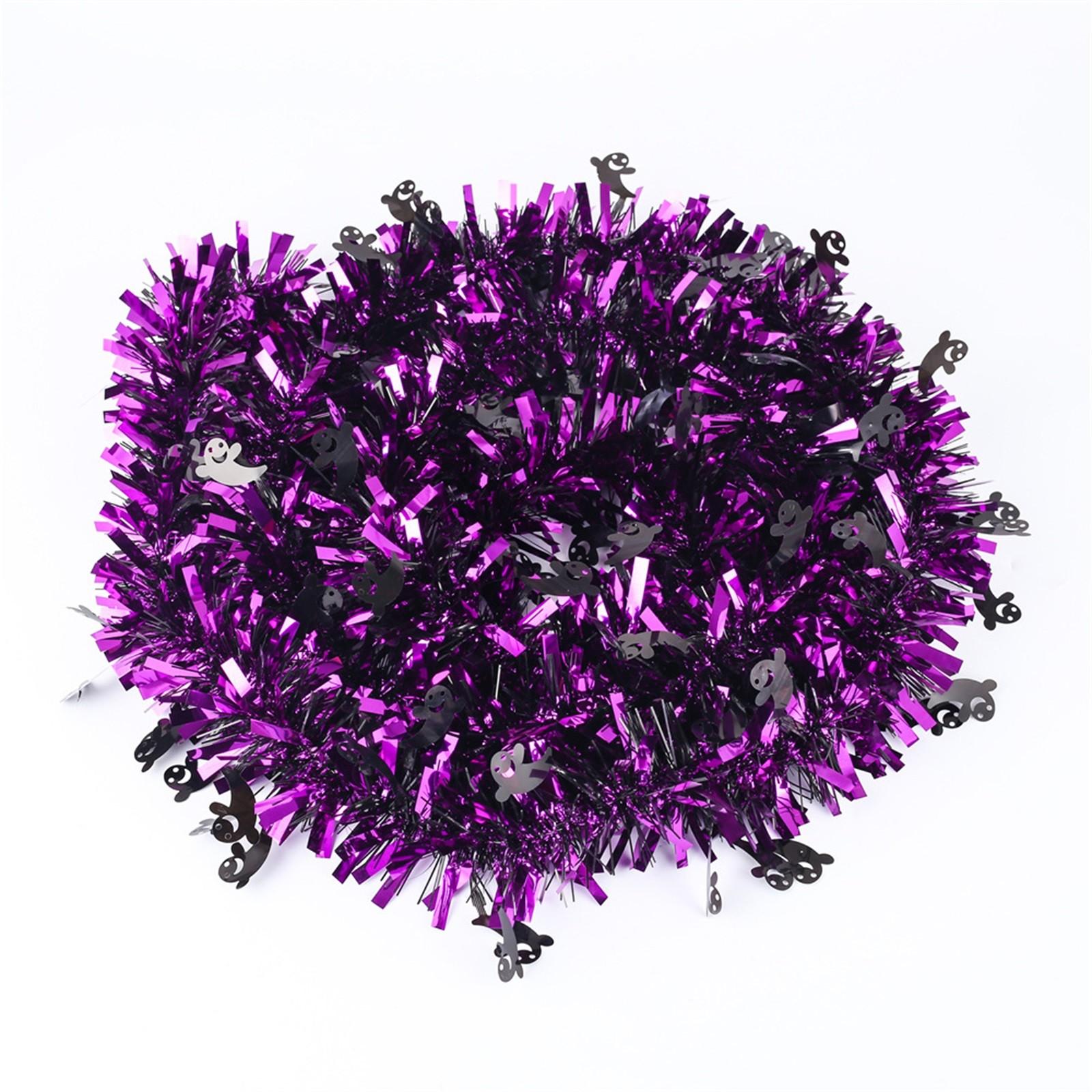 

Украшения на Хэллоуин, 80 ДЮЙМОВАЯ Гирлянда на Хэллоуин с Оранжевой Тыквой Черным Пауком Фиолетовая, Блестящая Гирлянда для Дома Дерева Внутри Снаружи Вечеринк One Size