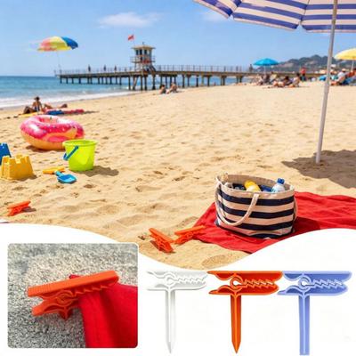 4 Stück Strandtuch Befestigungsclip Hering Winddicht Outdoor Picknickdecke Sand