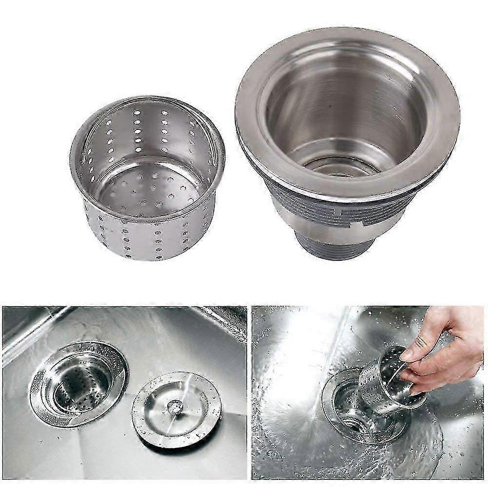 Piao 3-1/2-inch Kitchen Sink Strainer With Removable Deep Waste Basket/strainer Assembly/sealing Lid, Stainless Steel