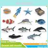 Juego de Modelos de Animales Marinos Infantiles Pez Payaso Estrella de Mar Cangrejo Concha PVC Criaturas Oceánicas Realistas Para Juego Educativo y Aprendizaje