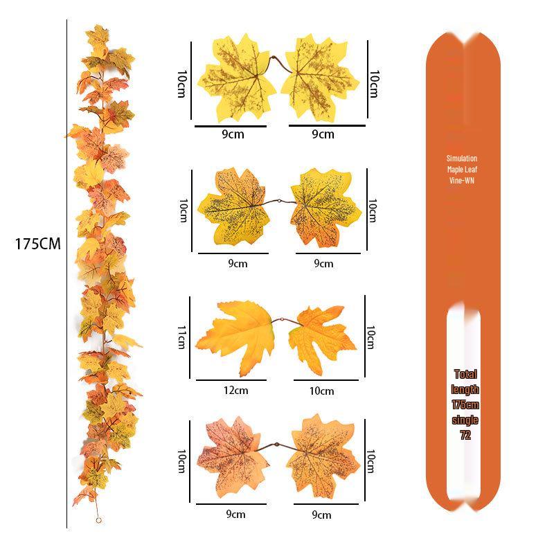 Artificial Maple Leaf Rattan Home Decor: Scenic Atmosphere Arrangement