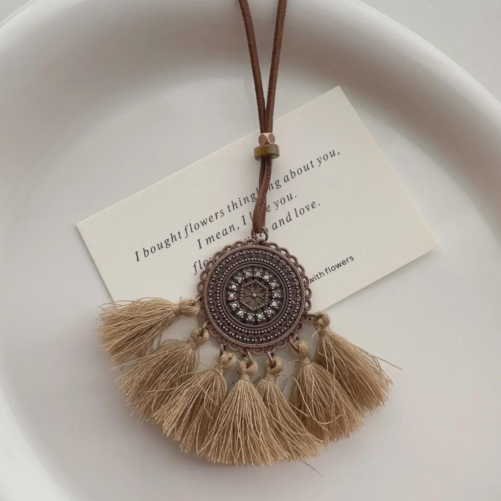 Bohemian Ethnic Style Tassel Pendant Necklace for Women – European and American Retro Design