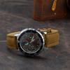 BISONSTRAP Replacement Watch Band, Genuine Suede Leather with Black Buckle and Spring Bars, 18mm, Camel, for Men and Women