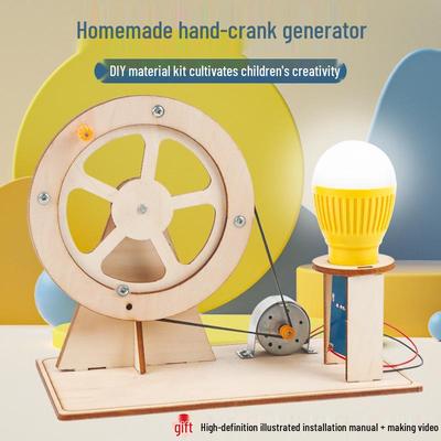 Générateur à manivelle manuel en bois à faire soi-même: Jouet Scientifique Éducatif pour Enfants