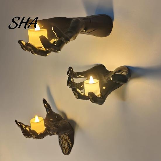 Black Matte Halloween Claws Decoration, Wall Mounted Creepy Hands, Spooky Claw Ornament, Gothic Photo Props Prop for Haunted House Party, Dark