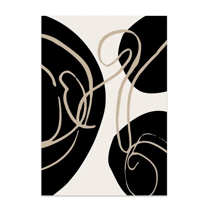 Bohemian Abstract Wall Art Poster Black Canvas Painting Living Room Interior Painting Room Decoration Nordic Home Style Picture