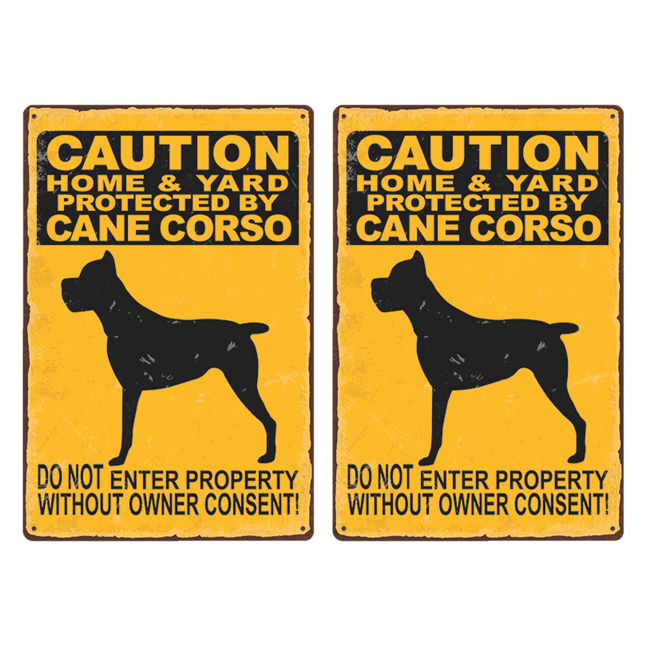 

Felimoa Signboard Beware of Fierce Dogs Warning Sign American Retro Approx. 20x30cm Set of 2