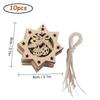 10pcs/pack Unfinished Blank Wooden Christmas Ornaments Predrilled with Hanging Rope for DIY Crafts. Christmas Tree Hanging Decor