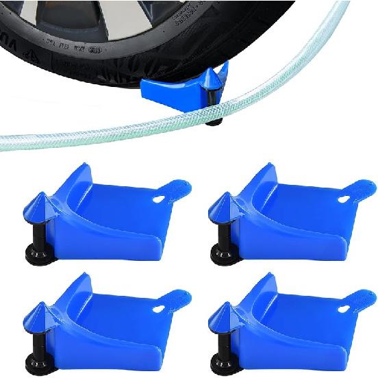 4 Pcs Car Tires Hose Guides Roller For Car Washing, Premium Tire Hose Roller Preventing Stucking And Snagging Under Tires, Detailing Accessories For
