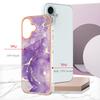 For iPhone 16 TPU Case with IMD Marble Pattern Electroplated Back Cover