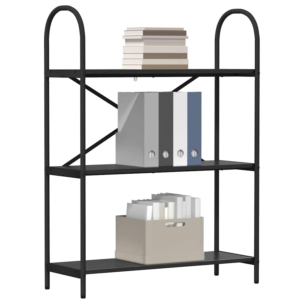 Bookshelf Black Oak Effect 80 x 30 x 109 cm Engineered Wood