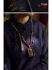 Tibetan Eight Treasures Compass Pendant Necklace with Braided Rope Amulet