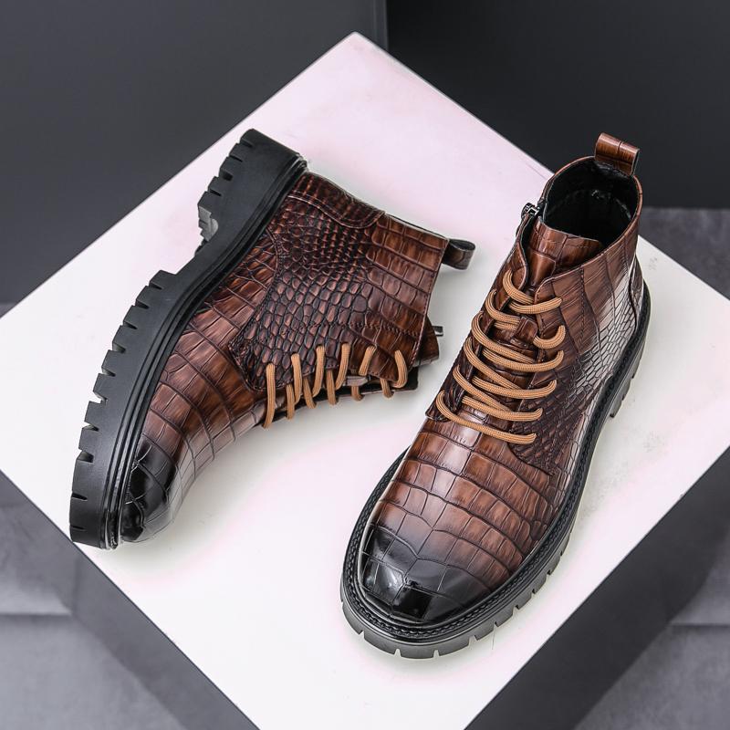Fashion Genuine Leather Male Ankle Boots Comfortable Chelsea Boots Men's Stylish Formal Business Dress Boots Designer Business Footwear