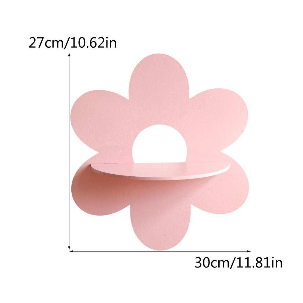 Flower Shaped Decorative Stand Fashionable Wall Shelf Wood Jewelry Display Storage Rack Floating Shelves for Living Room