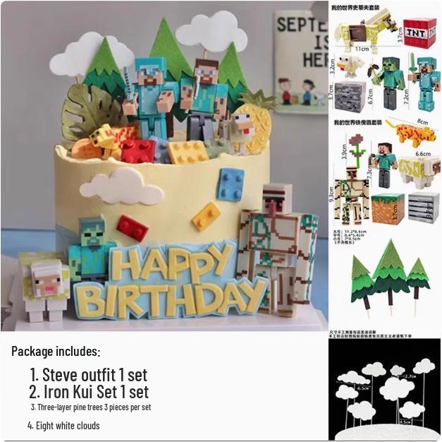 My World Cake Decoration: Steve Figurine for Kids' Birthday Baking & Dress-up