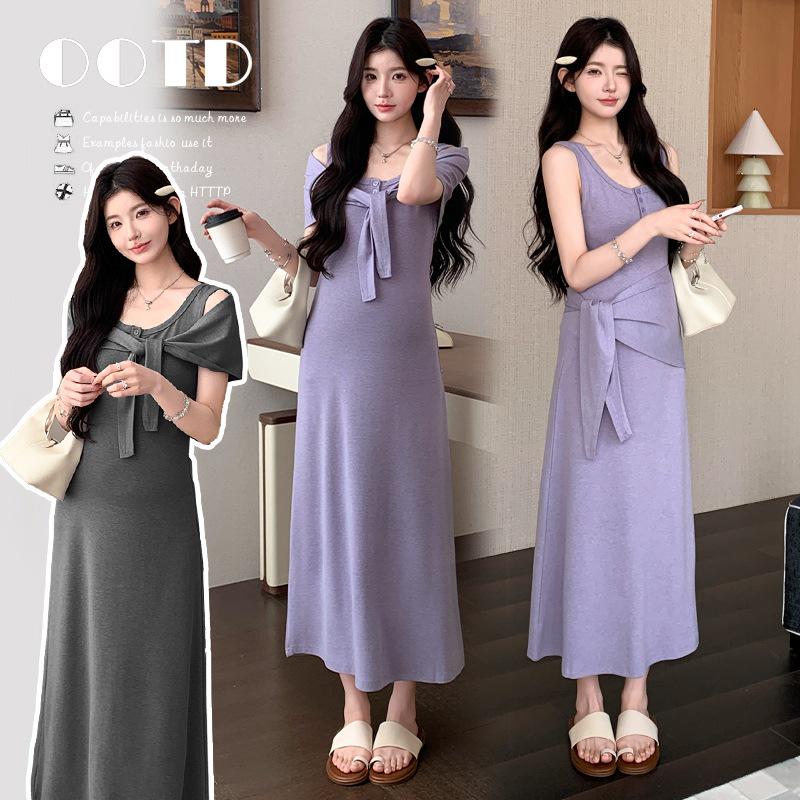 2026 French Casual Plus Size Summer Two-Piece Dress M