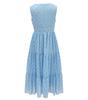 Sommer Damen Sexy Tiefes V Ärmelloses Chiffon Midi Kleid