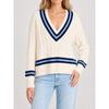 Women S Vintage College Style V Neck Twist Knit Loose Long Sleeve Pullover Sweater