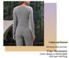 Women's Gray Outdoor Yoga Sportswear: Casual Long Sleeve & Pants Two-Piece Set