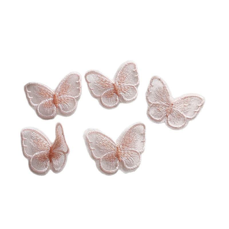 5.5cm Organza Butterfly Embroidery Patch for DIY Hair Clips, Headdress, and Hanfu Repair Decoration F246