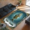 Mermaid Theme Crystal Velvet Floor Rug Personalized Custom Name Text Warm Carpet Home Decoration