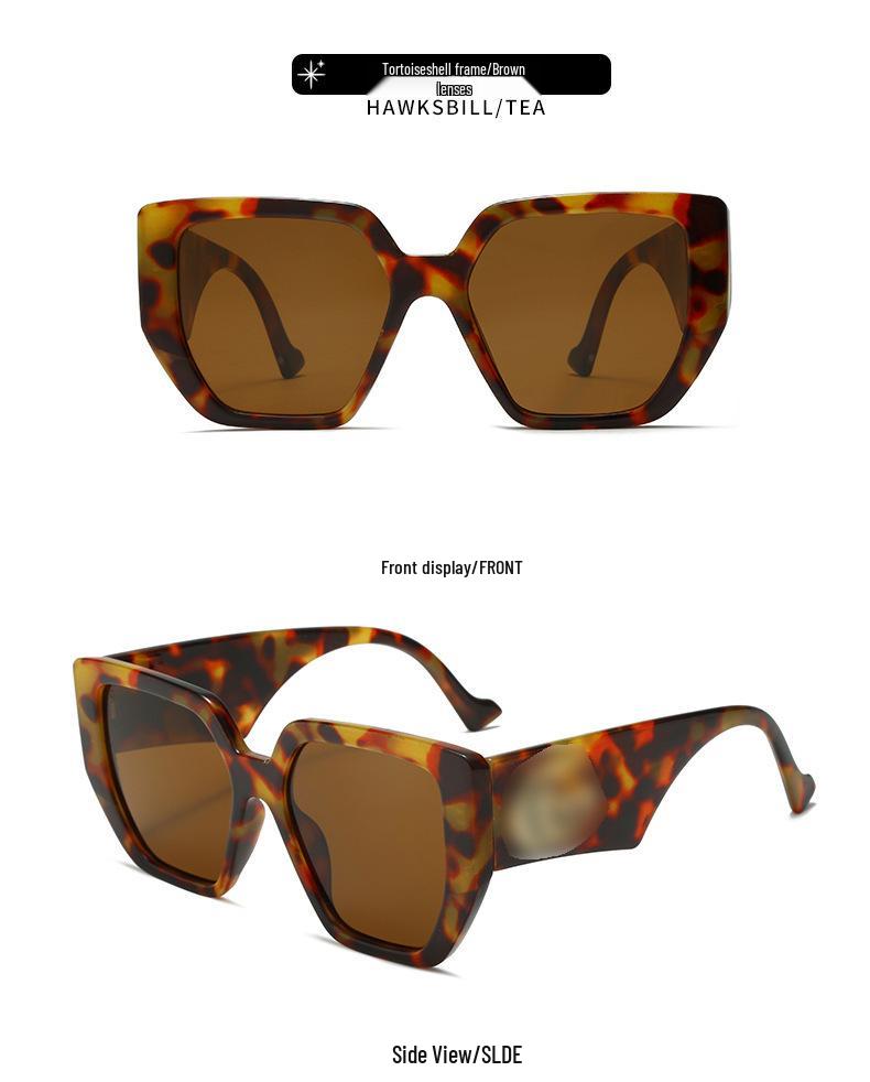 New Large Frame Square Sunglasses - European & American High-end Women's Fashion Acetate Glasses