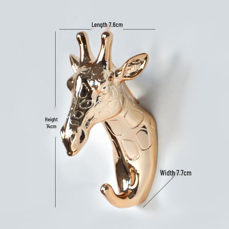Deer Head Cartoon Wall Hook - New Creative Punch-Free Design for Home Decoration