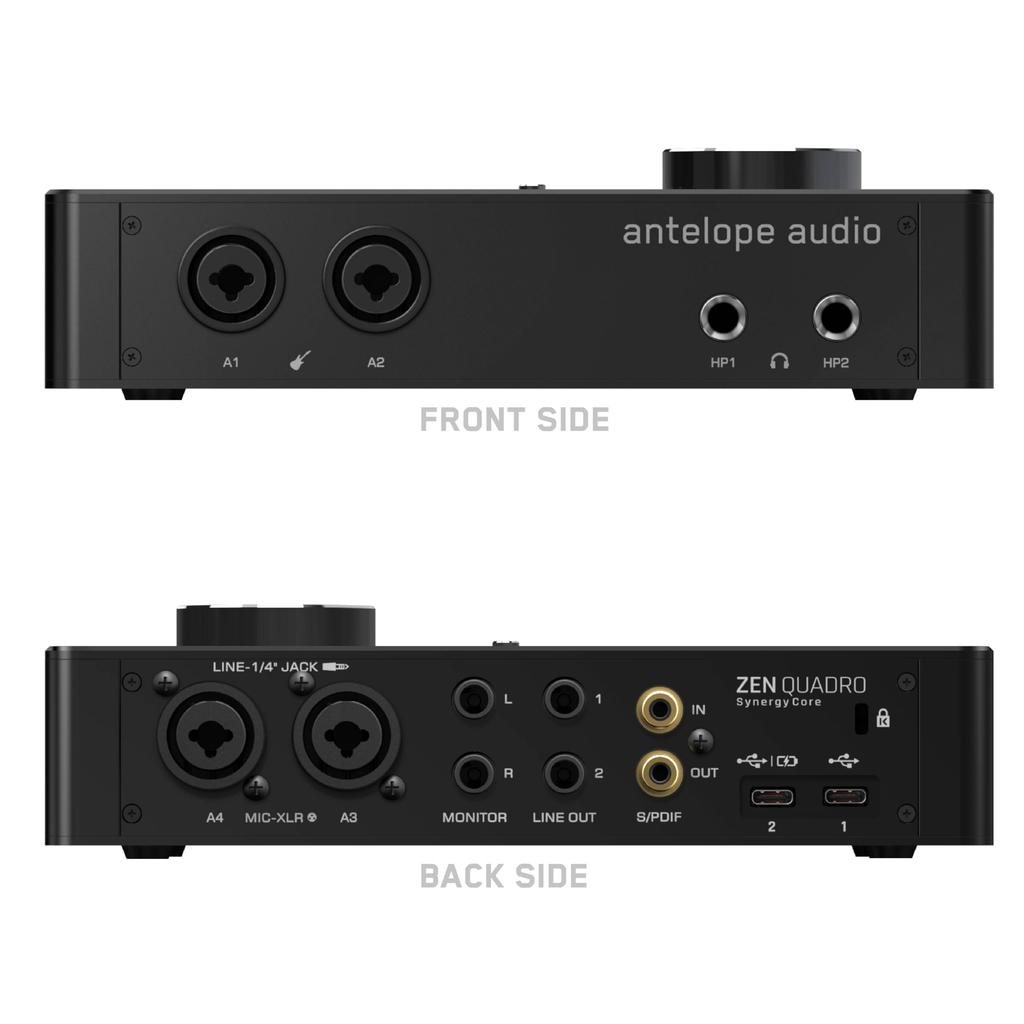 Antelope Audio Zen Quadro Synergy Core dual audio interface with discrete effects and Android software compatible 14x10 — 4-channel USB-C bus-powered