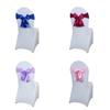 Satin Chair Sashes for Wedding Decorations Ready Made Bows Ties with Elastic Band for Party Events Banquets Chair Cover Decors