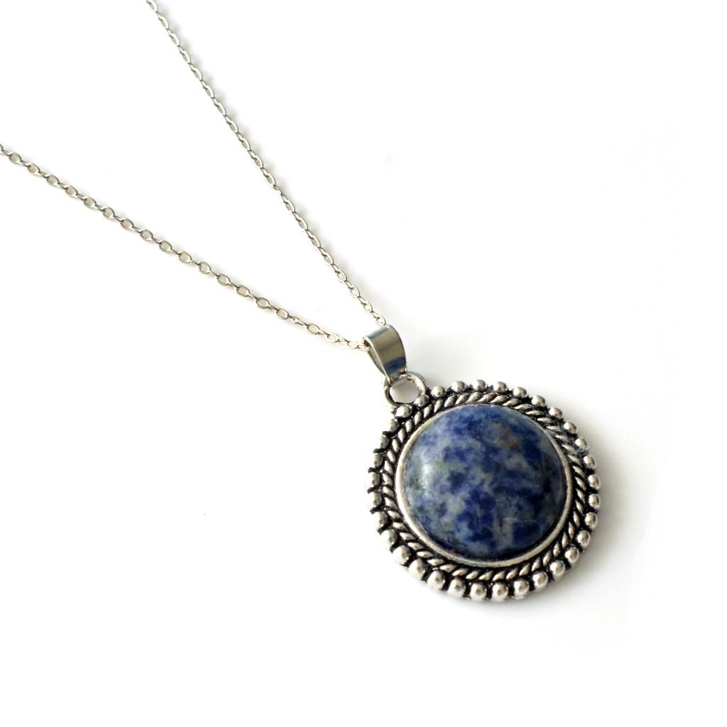 JOYA GIFT Valentine's Day Gifts Chinese Classical Natural Gemstone Women's Necklace Pendant, Aristocratic Lady's Elegant Pendant
