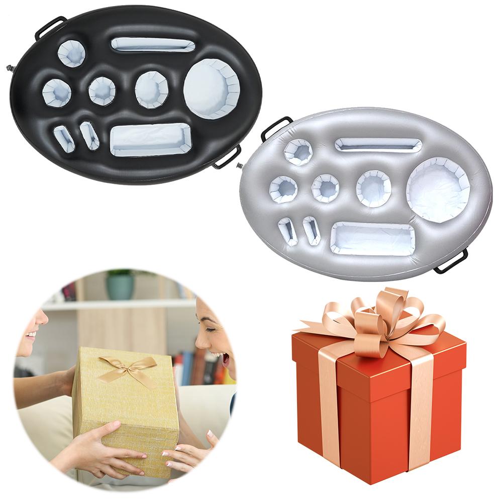 Inflatable Drinks Holder Pool Beer Drinks Holder Multifunctional Drinks Cooler Tray PVC Blow Up Cup Coasters for Beach Time Spa