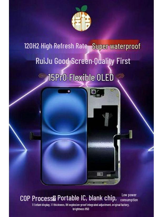 

Ruiju RJ: Compatible with Apple Series 13-17/ProMax Flexible OLED High Refresh Rate Screens 14 rigid