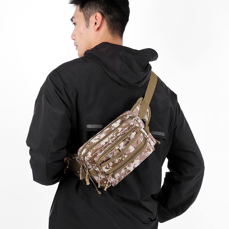 Outdoor Tactical Waist Bag Water-repellent Wear-resistant Men's Chest Bag Multi-layer Storage Commuter Shoulder Crossbody Bag