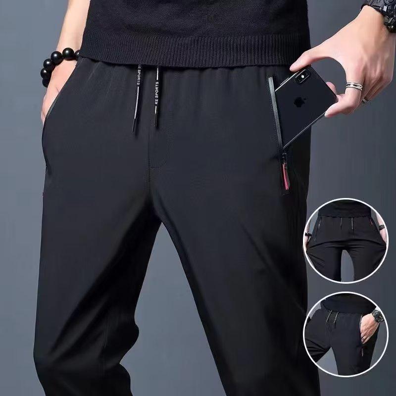 Men's Summer Ice Silk Korean-Style Slim Sweatpants