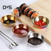 Seasoning Dish Round Rust-proof Stainless Steel Household Small Metal Sauce Plate