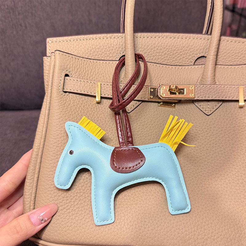 

Hand-Sewn Leather Tassel Pony Pendant For Women Unique Mini Pony Pendant Bag Charm Cute Accessories Birthday Gift A16 светло-синий