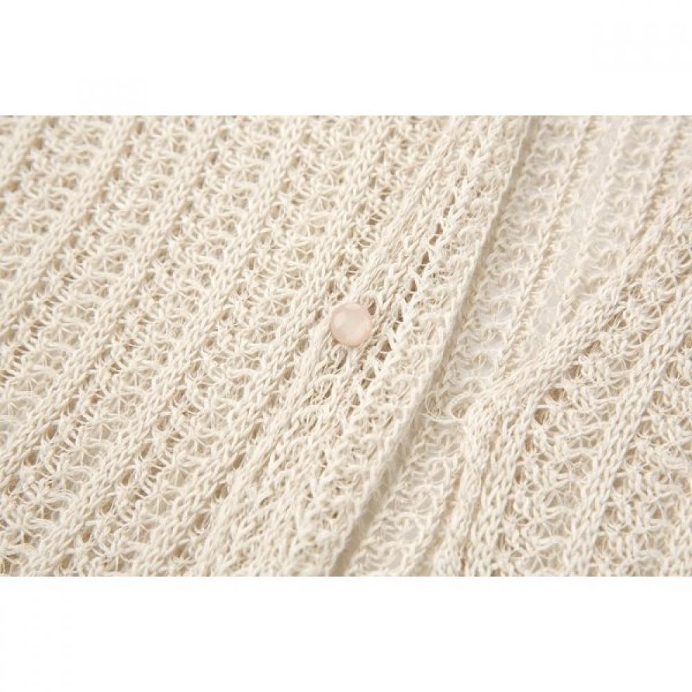 Furina Soft Linen Mesh Knit Vest Scallop