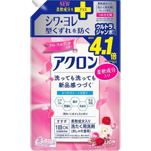 

Acron Delicatessen Detergent, Floral Bouquet Scent, Liquid Laundry Detergent Refill, 1 Jumbo, aTA ma Mole Pocket Tissues, 4.1x Capacity, 1590ml