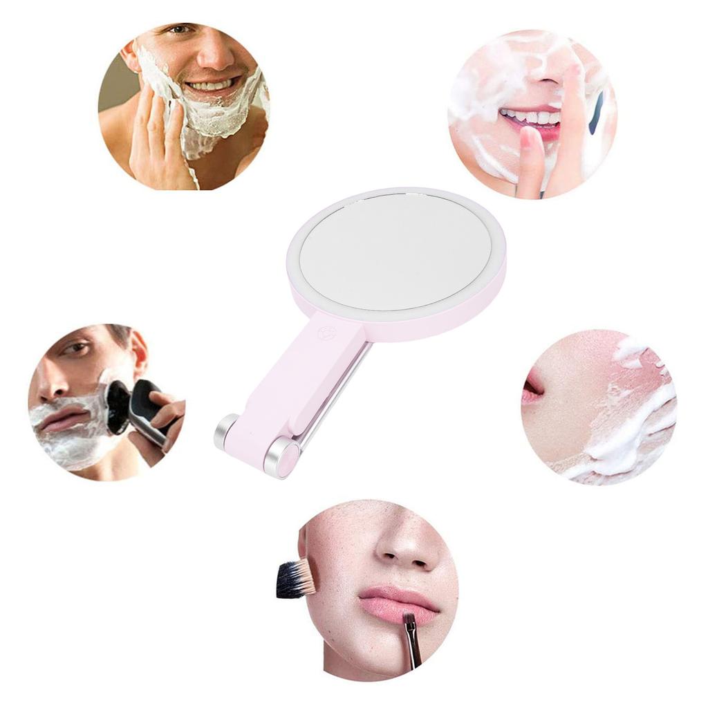 Lighted Magnifying Makeup Mirror Double Sided 1X 30X LED Mirror USB Rechargeable 3 Color Temperature Folding Round Shaped