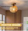 Japanese Wabi-Sabi Rattan Bamboo Ceiling Lamp for Bedroom or Tea Room