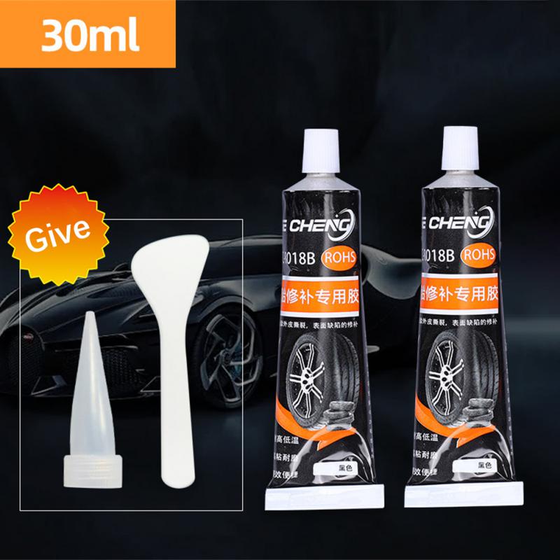 30/50ml Vodotěsná Kapalina na Opravu Pneumatik Odolná Vysokým Teplotám Černá Silná Gumová Lepidla Adhezivní Lepidlo Nástroje pro Opravy Aut
