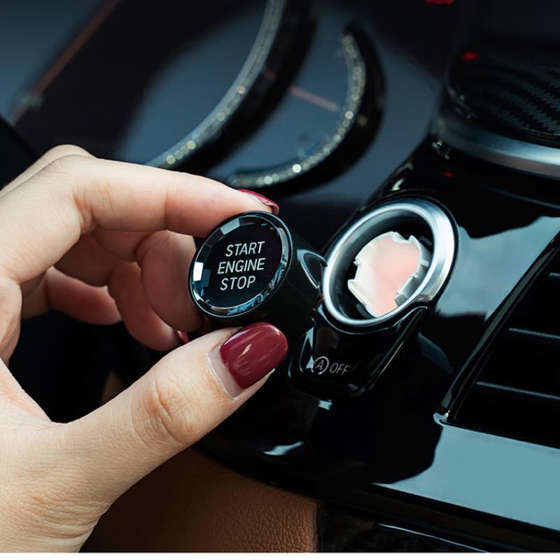 Bil Motor Start Stopp Knapp Klistermärke Interiör Trim För BMW X1 E84 E81 E87 X5 E70 X6 E71 E90 E60 E91 E92 E93 Z4 E89 E