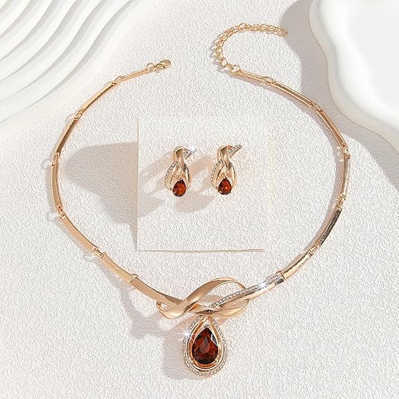 Fashion Necklace Jewellery Set for Women Latest Stylish Design Fancy Crystal