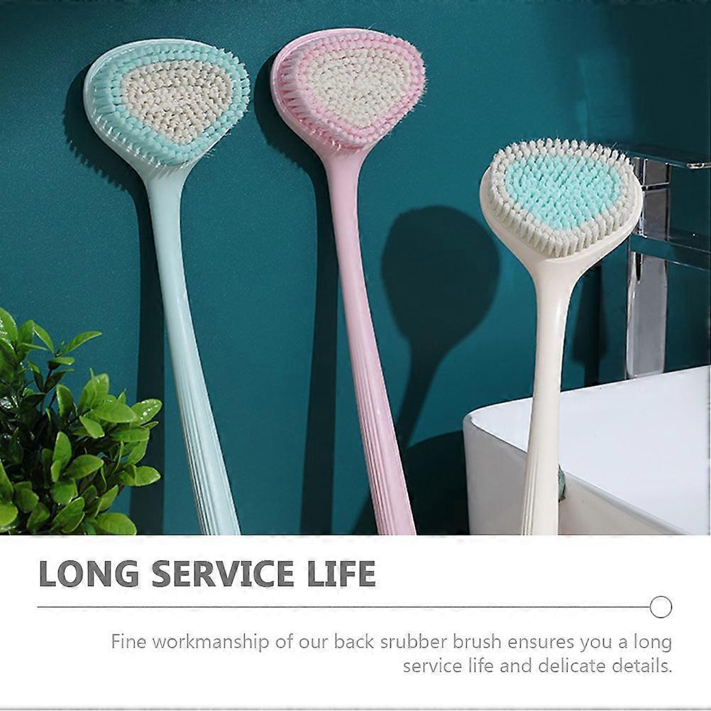 Ergonomic Body Scrubber 3Pcs Long Handle Bath Brush Perfect For Adults Bathroom Use 42X11CM Premium Quality
